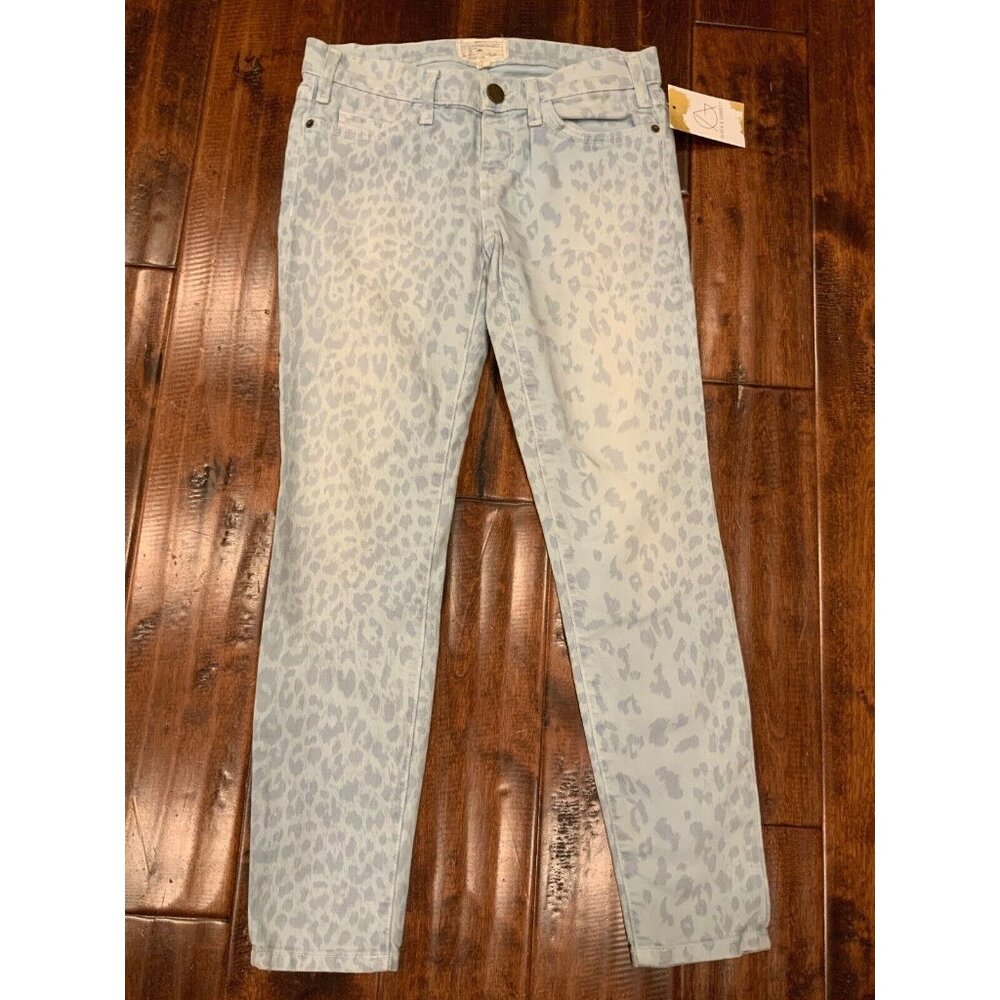 Current/Elliott Lt Blue "The Stiletto Cashmere Blue" Animal Print, Jeans Sz 25